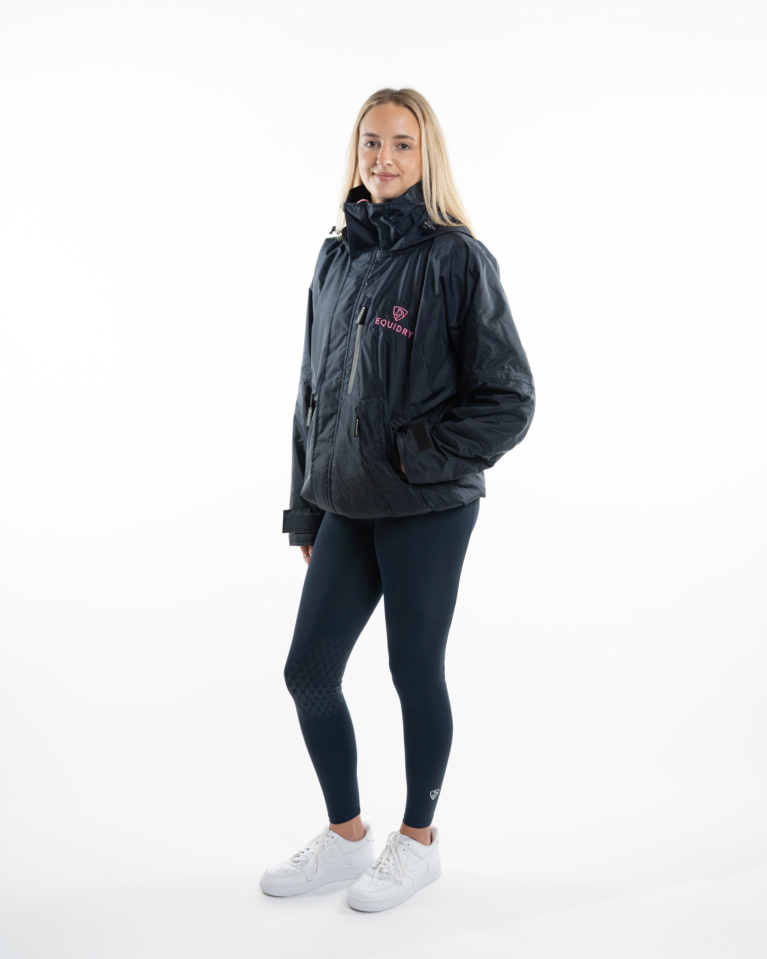 EQUIDRY Shortie Women's Thin Fleece Navy/Penelope Pink