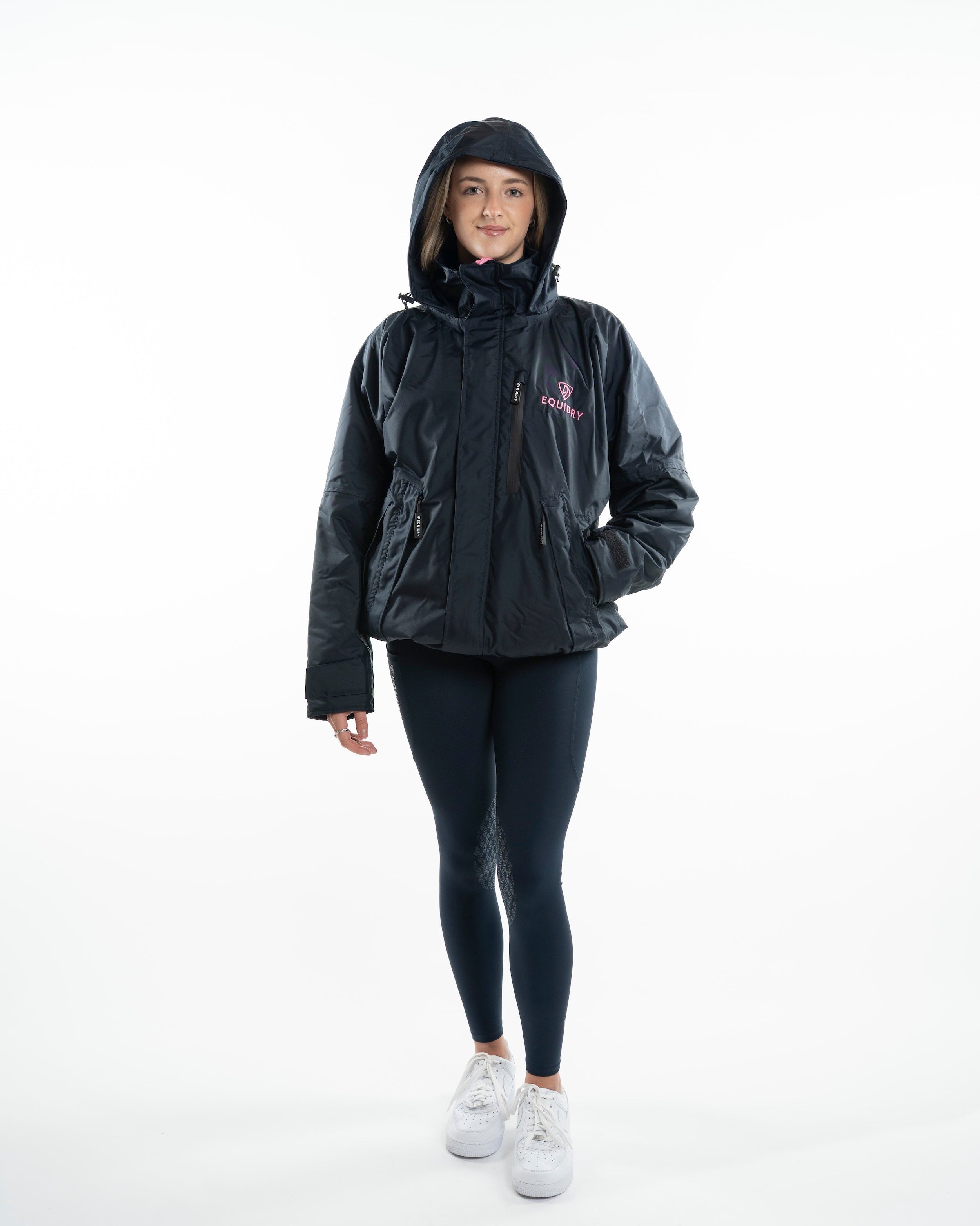 EQUIDRY Shortie Women's Thin Fleece Navy/Penelope Pink