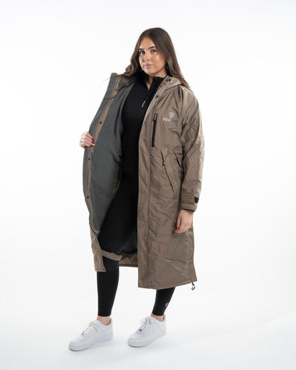 EQUIDRY Evolution women's waterproof riding coat, fleece-lined and oversized for layering.