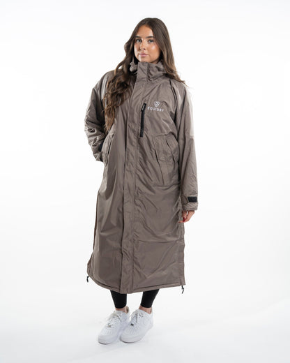 Equidry Evolution Women's Thin Fleece Mocha Coat: Waterproof, Breathable, Oversized Equestrian Outerwear by Equiflair