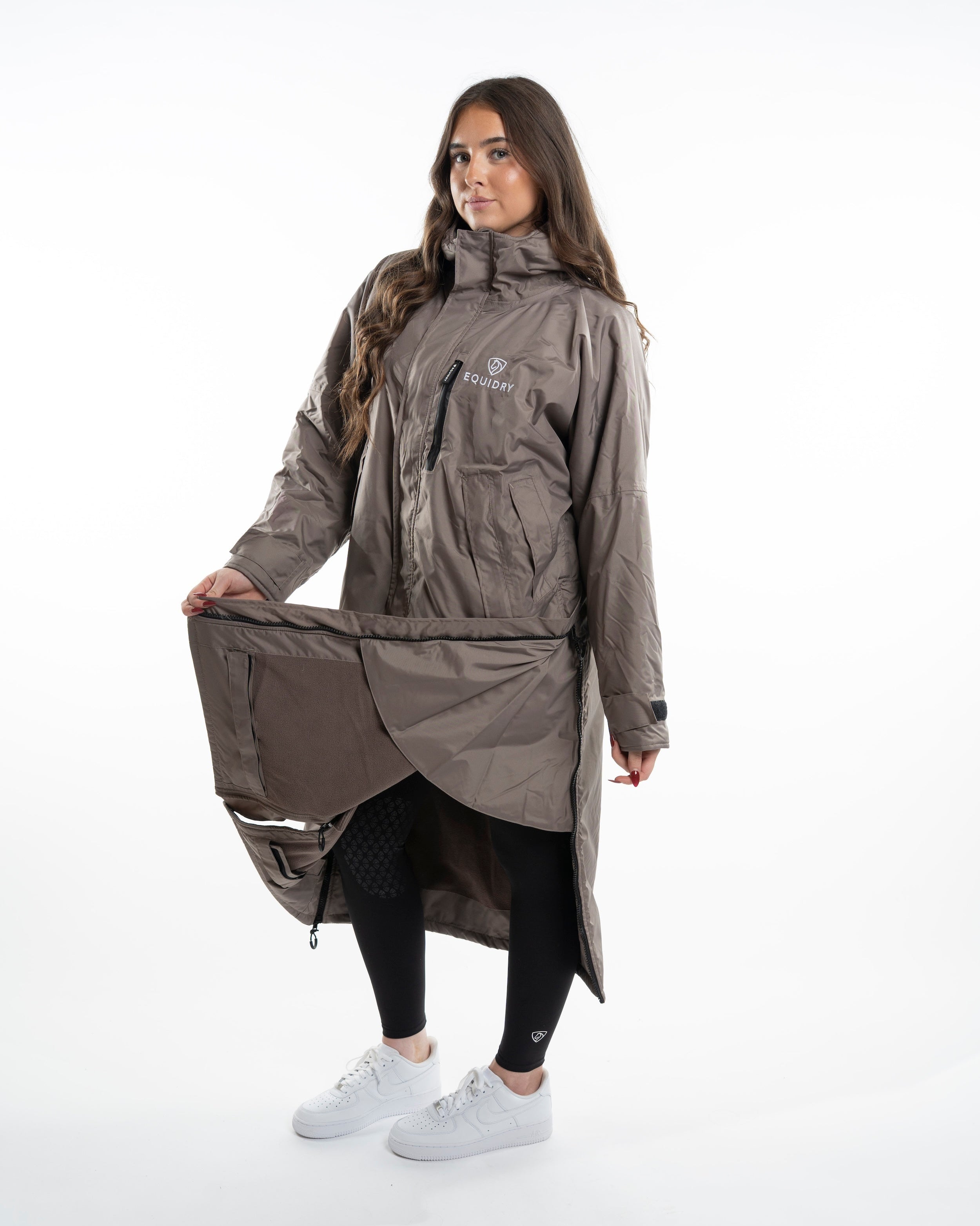 Equidry Evolution Women's Thin Fleece Mocha Riding Coat - Waterproof, Breathable, Versatile - Shop Equiflair!