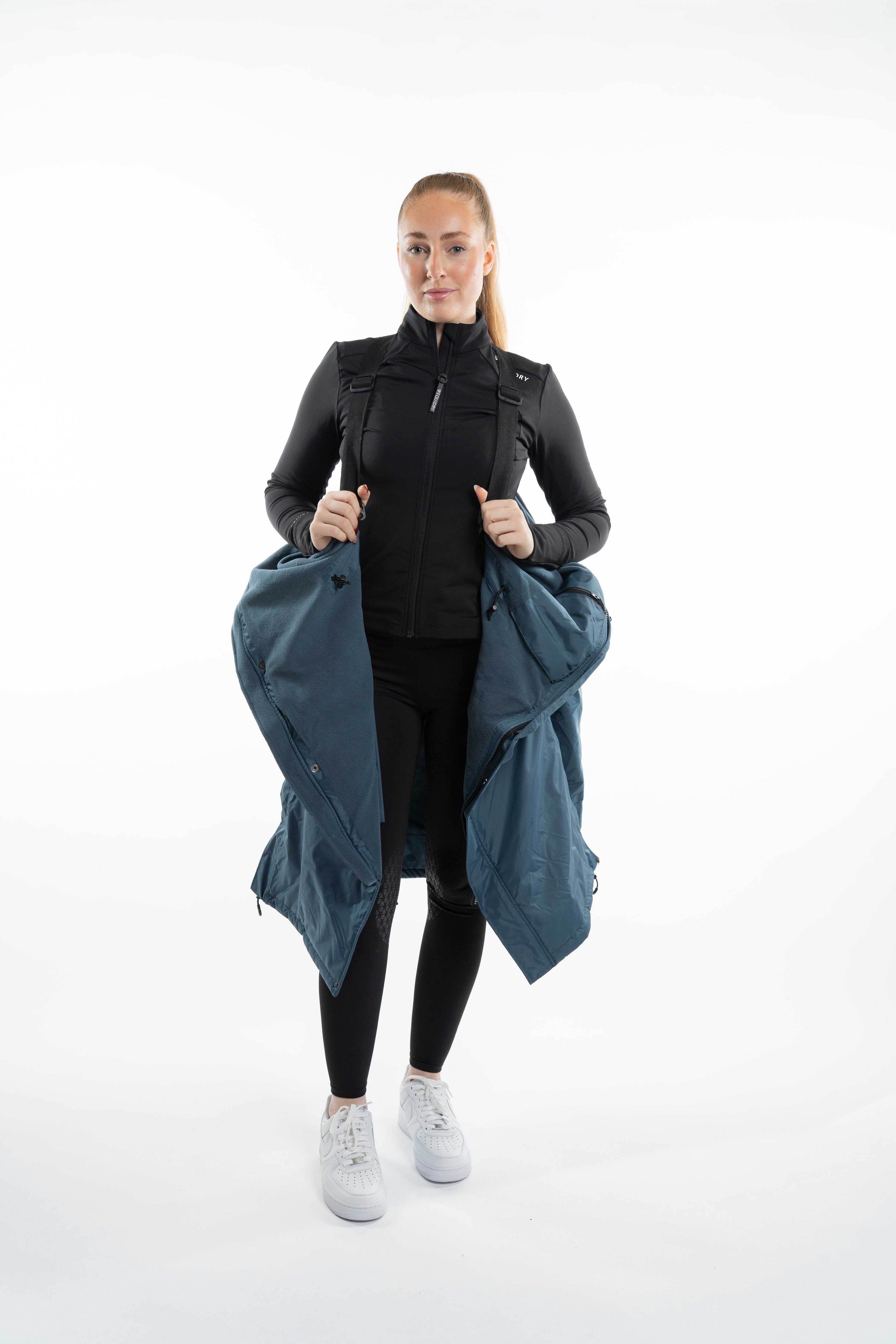 EQUIDRY EVOLUTION: Women's Steel Blue Fleece Riding Coat - Waterproof & Stylish