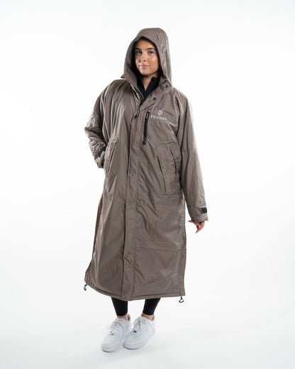 EQUIDRY Evolution Women's Thin Fleece Mocha Coat: Waterproof, Layer-Friendly. Check Size Guide!