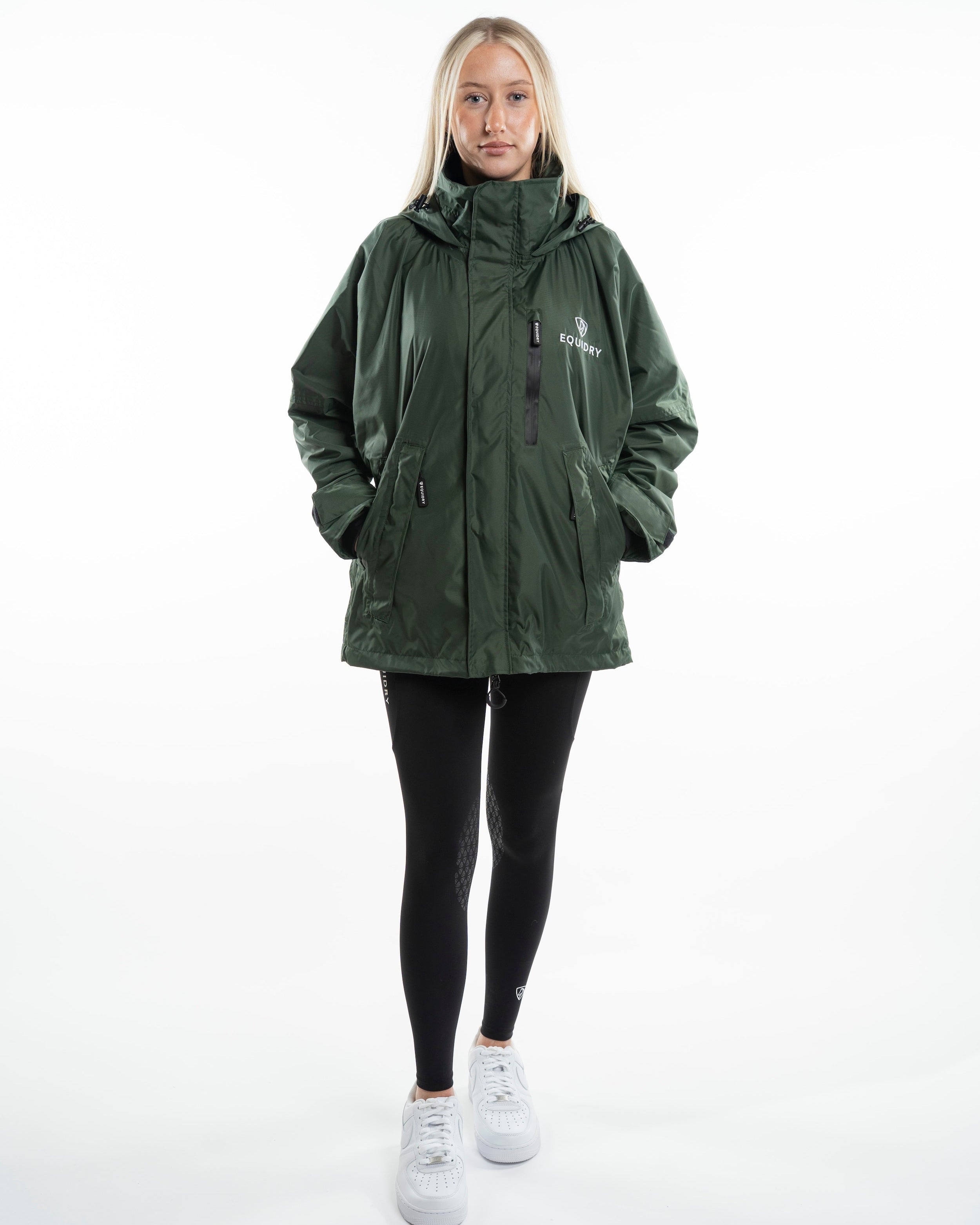 EQUIDRY Shortie Mac Women's Mesh Lining Black Forest Green