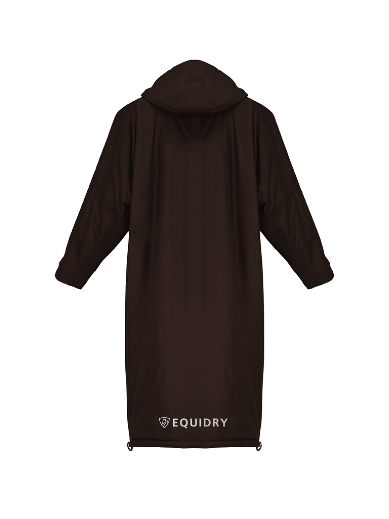 EQUIDRY women's mesh lining long waterproof horse riding coat in rich brown/cream