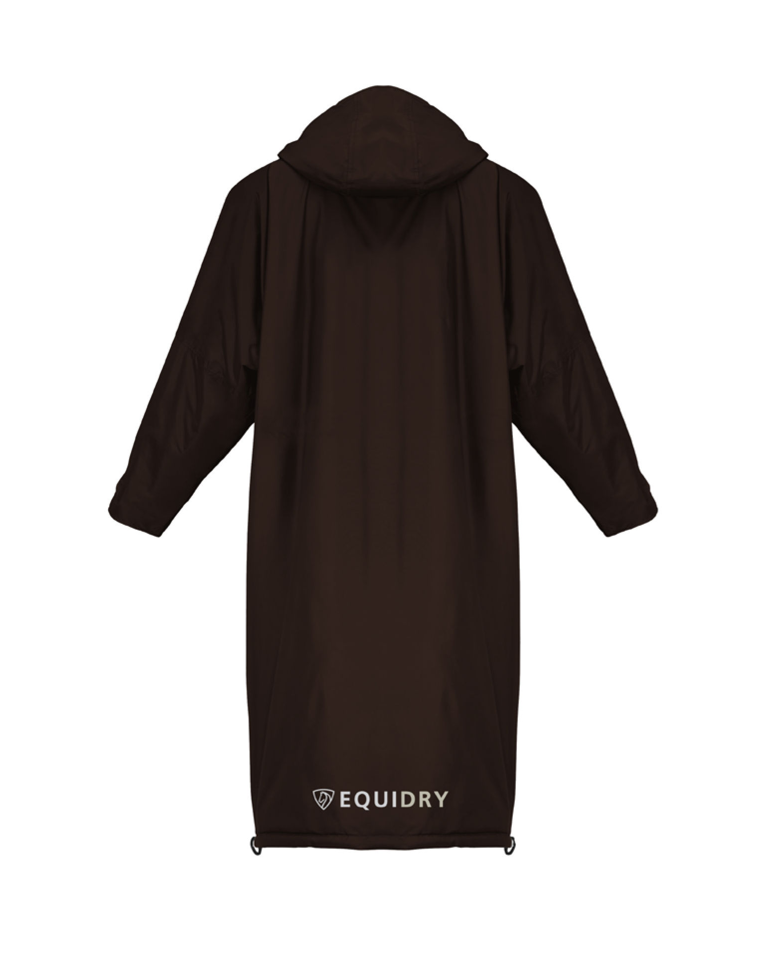 EQUIDRY women's mesh lining long waterproof horse riding coat in rich brown/cream
