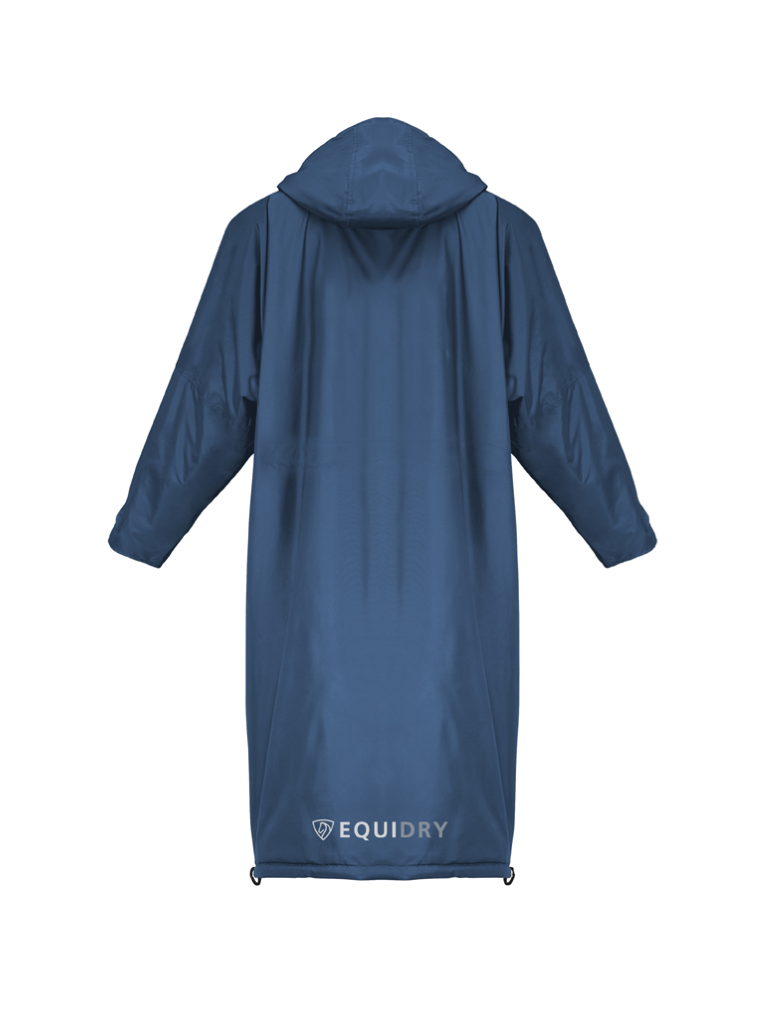 EQUIDRY women's mesh lining long waterproof horse riding coat in steel blue