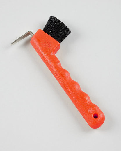 Ergonomic Orange Hoof Pick with Brush - Equestrian Horse Grooming Tool - Premier Equine Hoof Care…
