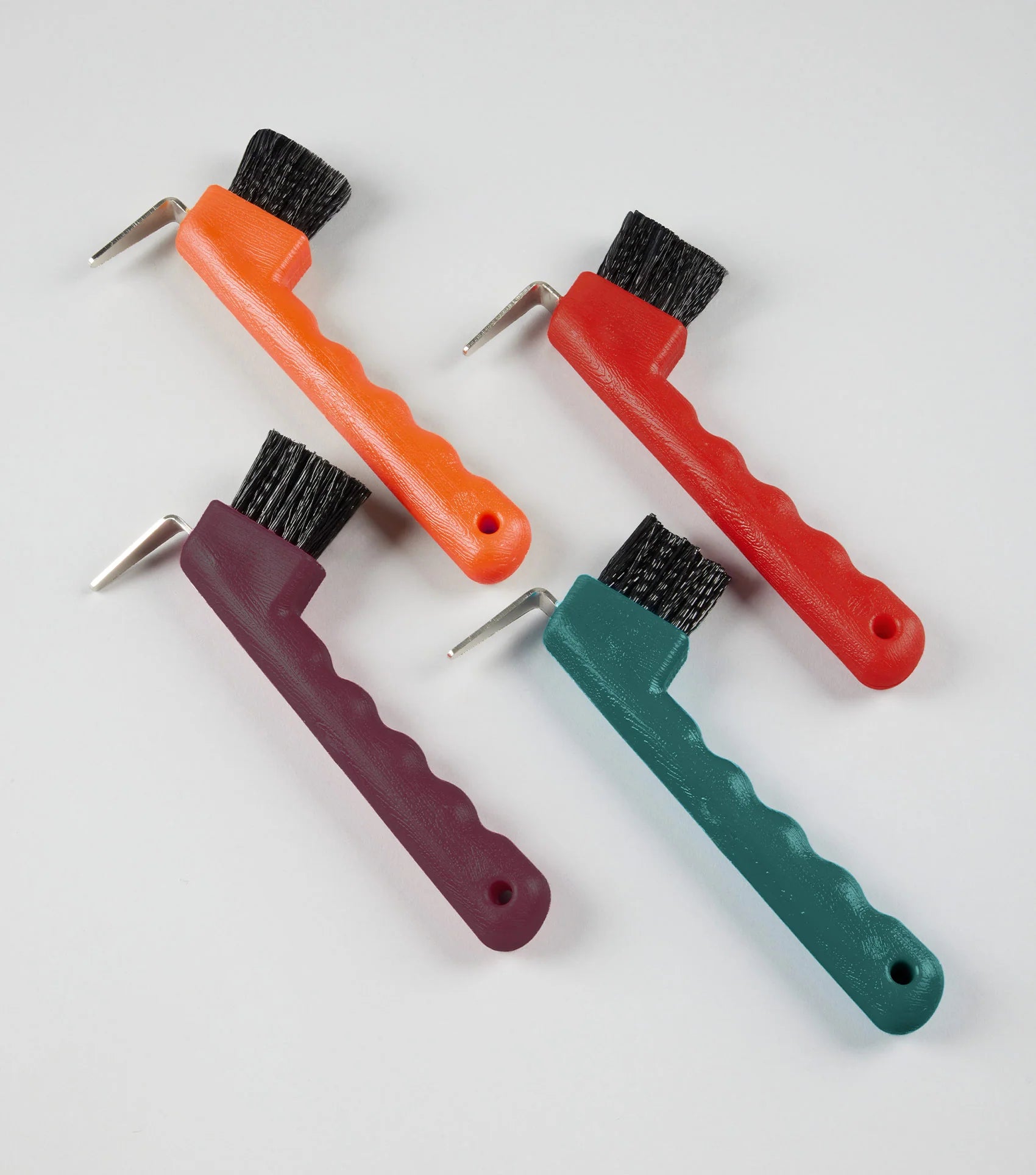 Equiflair: Premier Equine Hoof Picks with Brush - Red, Orange, Purple, Teal. Horse Hoof Care & Grooming