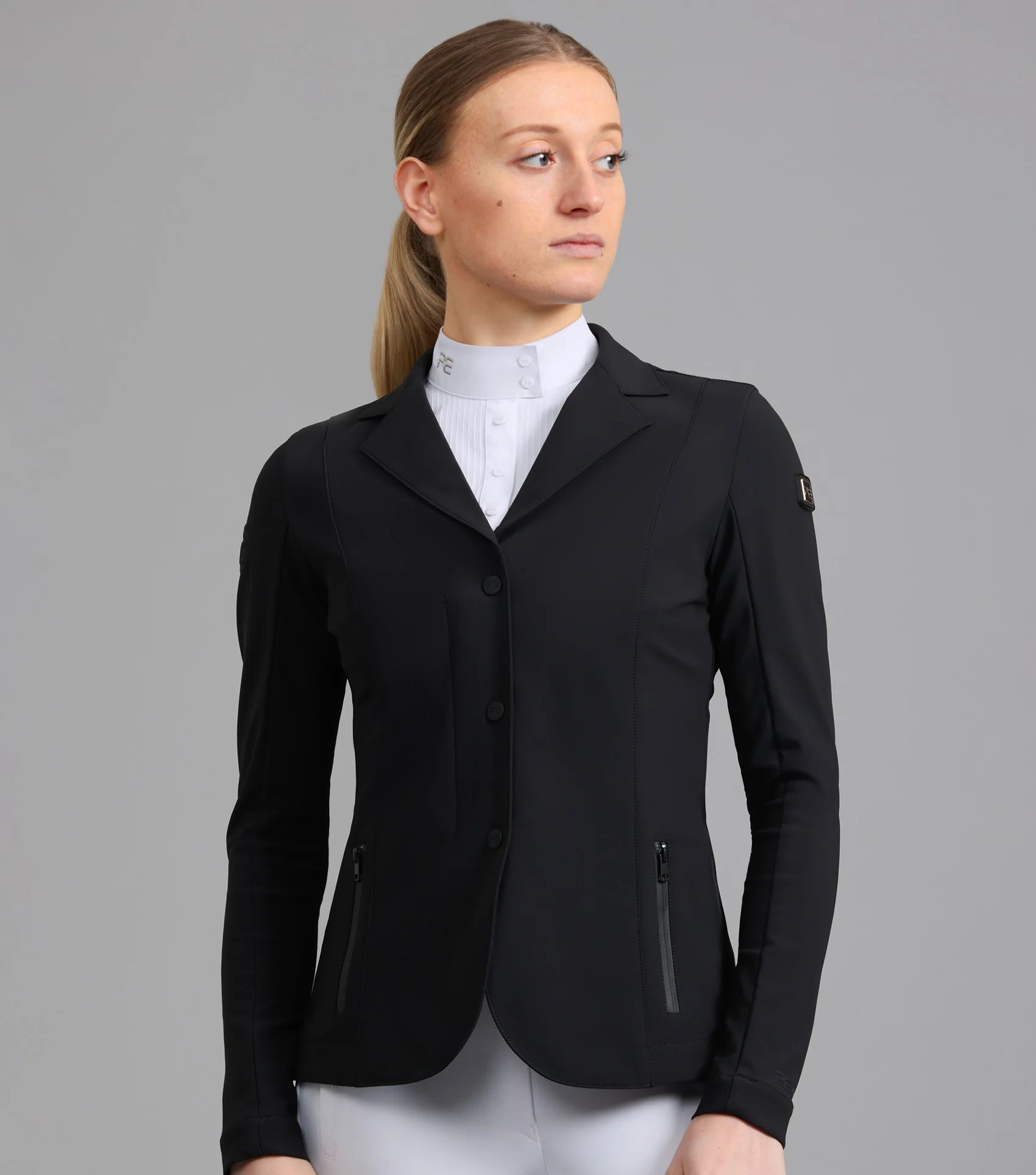 Premier Equine Evinco Ladies Competition Jacket Jet Black - Equiflair