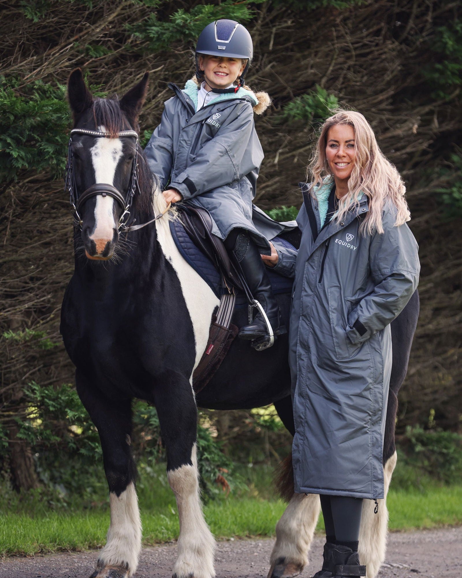 Evolution Children's | Thick Fleece | Fixed Hood | Charcoal/Jade - EQUIDRY
