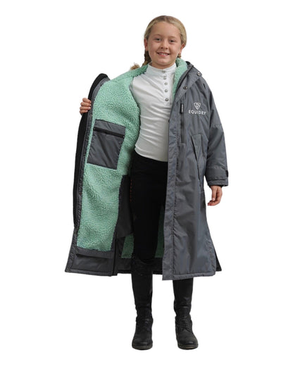 Evolution Children's | Thick Fleece | Fixed Hood | Charcoal/Jade - EQUIDRY
