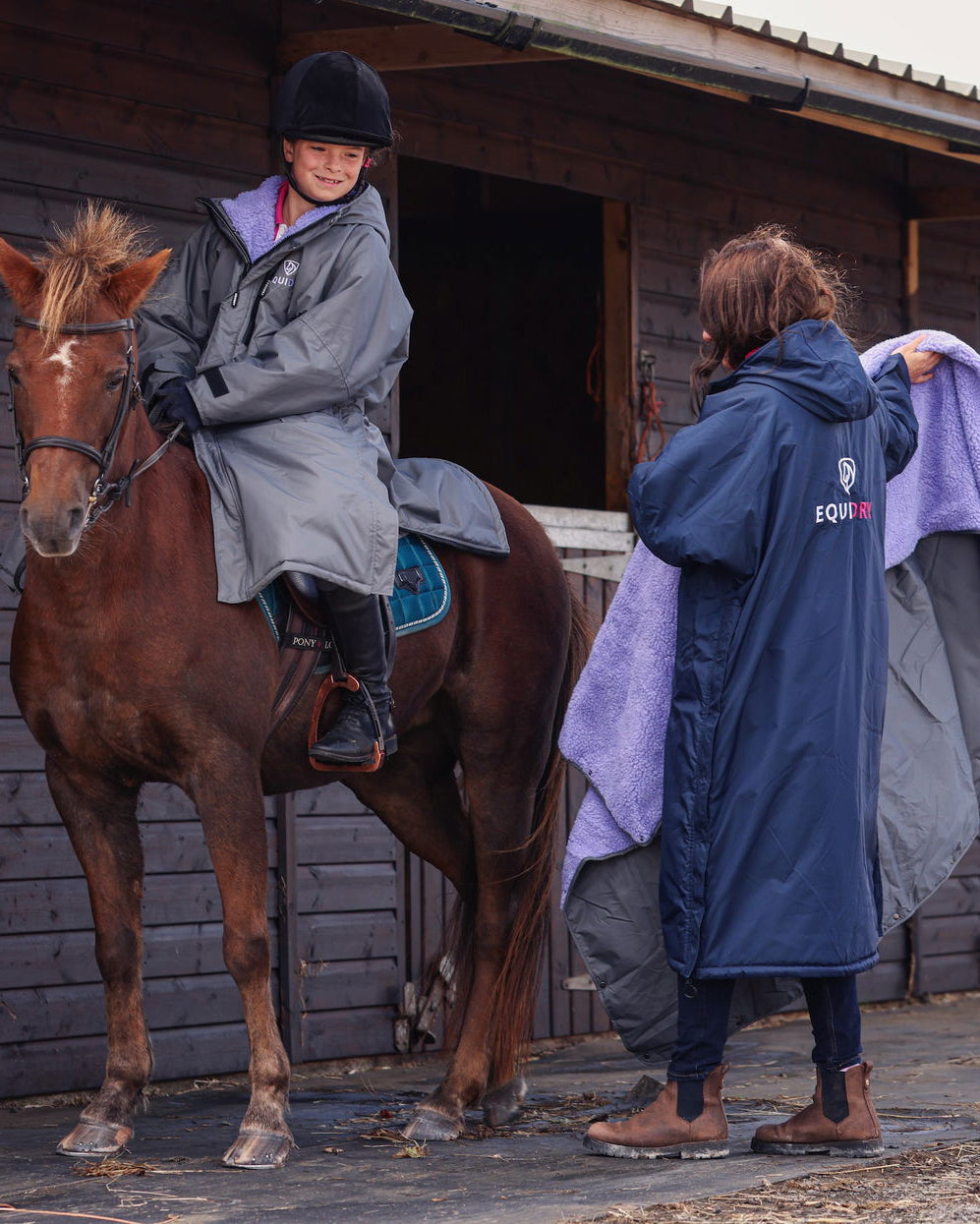 Evolution Children's | Thick Fleece | Fixed Hood | Charcoal/Lilac - EQUIDRY