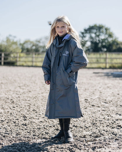 Evolution Children's | Thick Fleece | Fixed Hood | Charcoal/Lilac - EQUIDRY