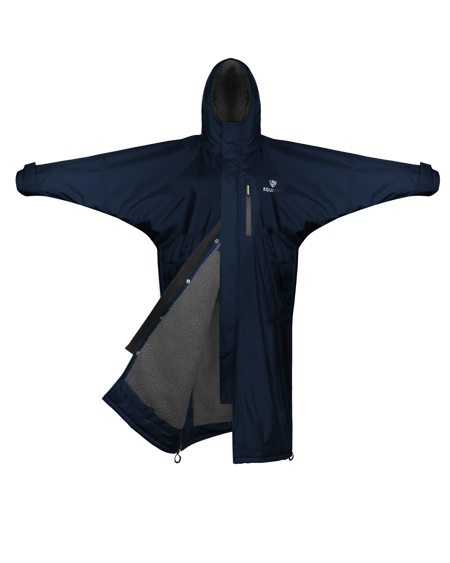 Evolution Children's | Thick Fleece | Fixed Hood | Navy/Grey - EQUIDRY