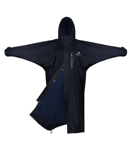 Kids Waterproof Fleece Riding Coat Navy - EQUIDRY Evolution Children's Jacket with Hood