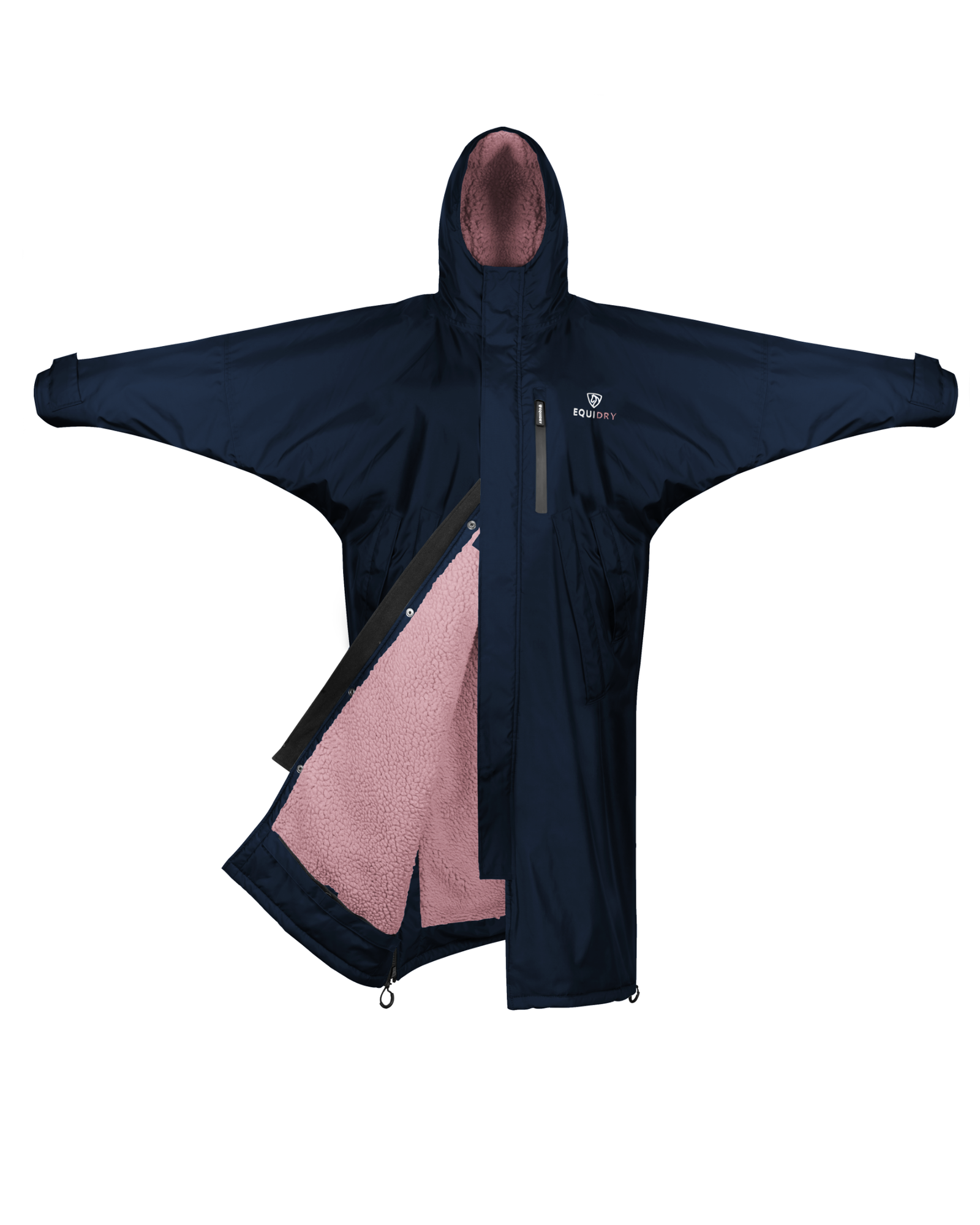 Evolution Children's | Thick Fleece | Fixed Hood | Navy/Pale Pink - EQUIDRY
