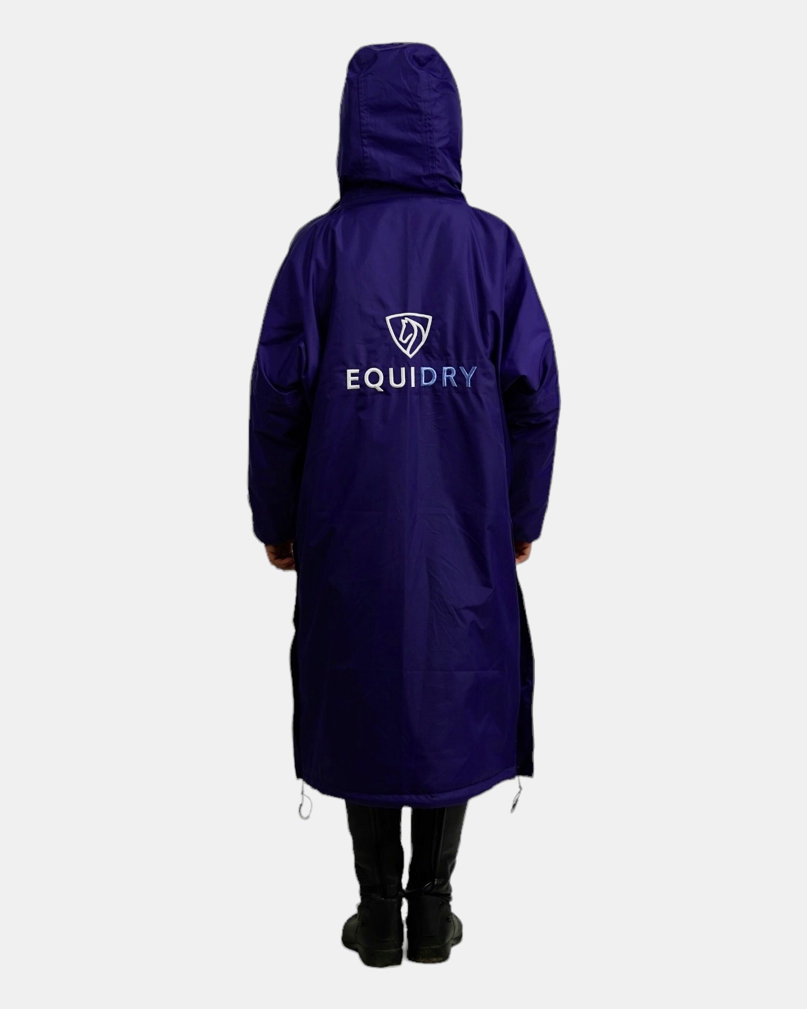 Equidry Children's Purple Raincoat: Fleece Lined, Waterproof, Hooded Kids Coat