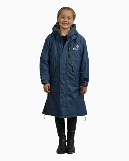 Evolution Children's | Thick Fleece | Fixed Hood | Steel Blue/Grey - EQUIDRY