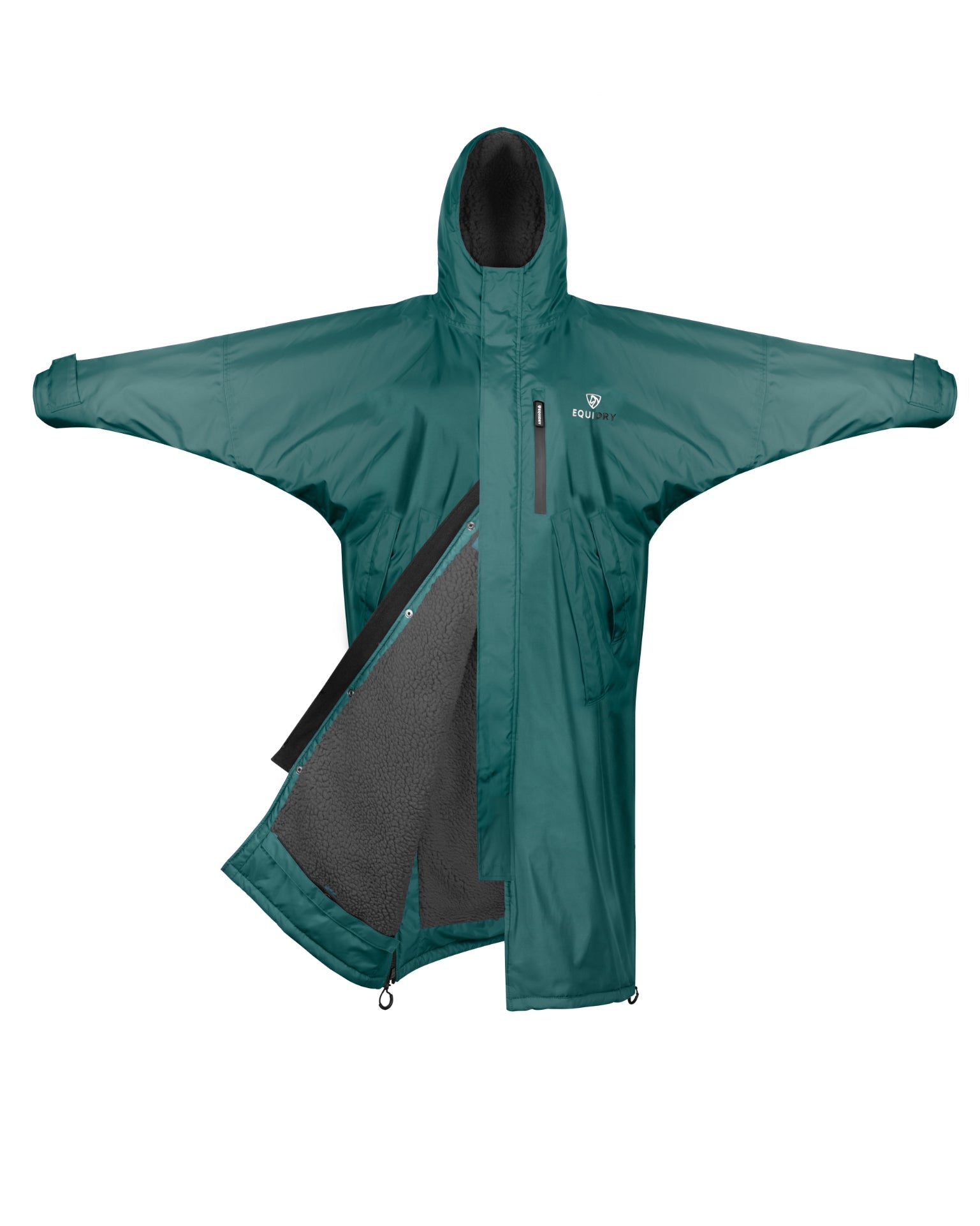 Evolution Children's | Thick Fleece | Fixed Hood | Teal/Grey - EQUIDRY