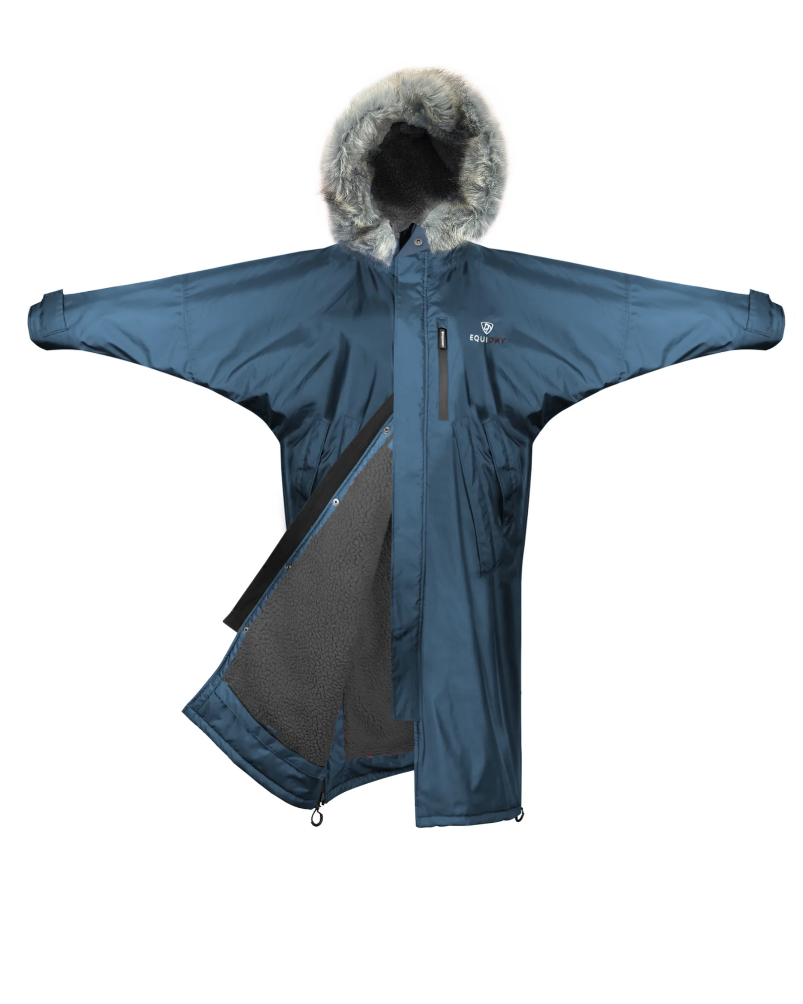 Evolution Children's | Thick Fleece | Fur Hood | Steel Blue - EQUIDRY