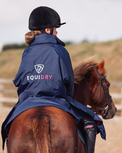 Evolution Children's | Thick Fleece | Stowaway Hood | Navy/Raspberry - EQUIDRY