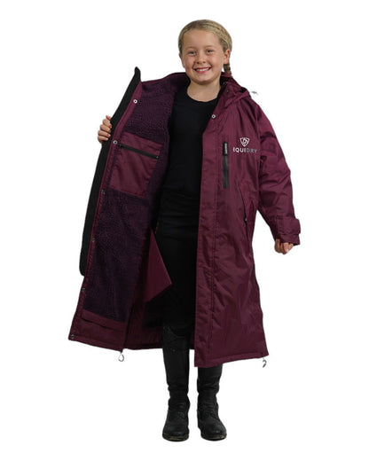 Evolution Children's | Thick Fleece | Stowaway Hood | Plum/Plum - EQUIDRY