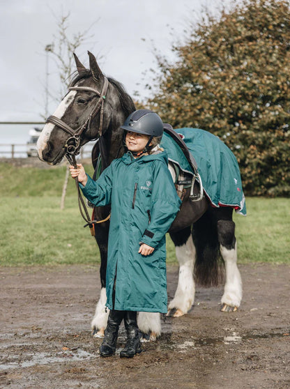 Child in Equidry Riding Coat with Horse | Waterproof Equestrian Outerwear
