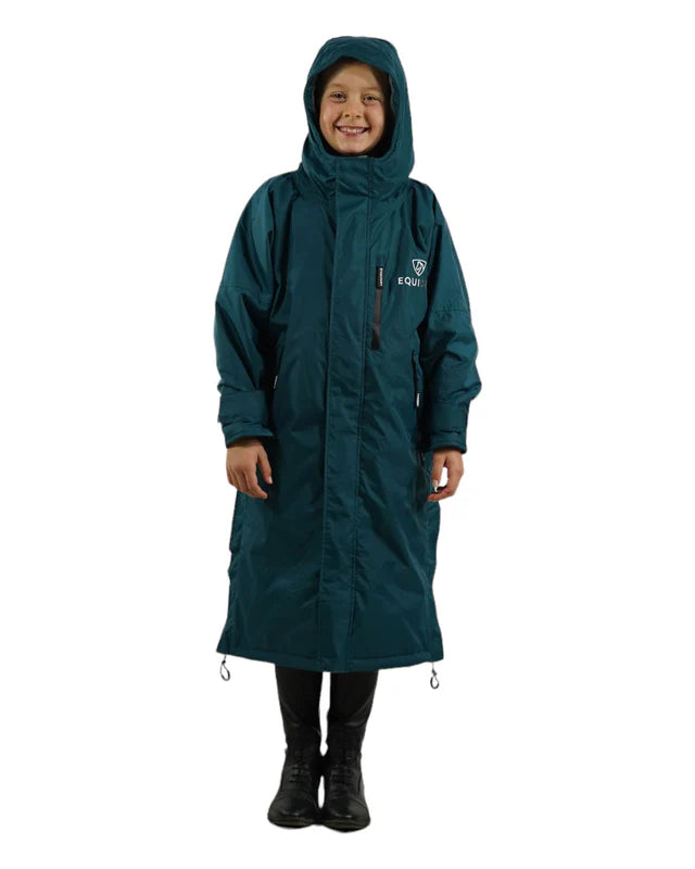EQUIDRY Evolution Child Thin Fleece Teal Riding Coat: Waterproof Outerwear for Young Riders. Shop Equiflair coats online!