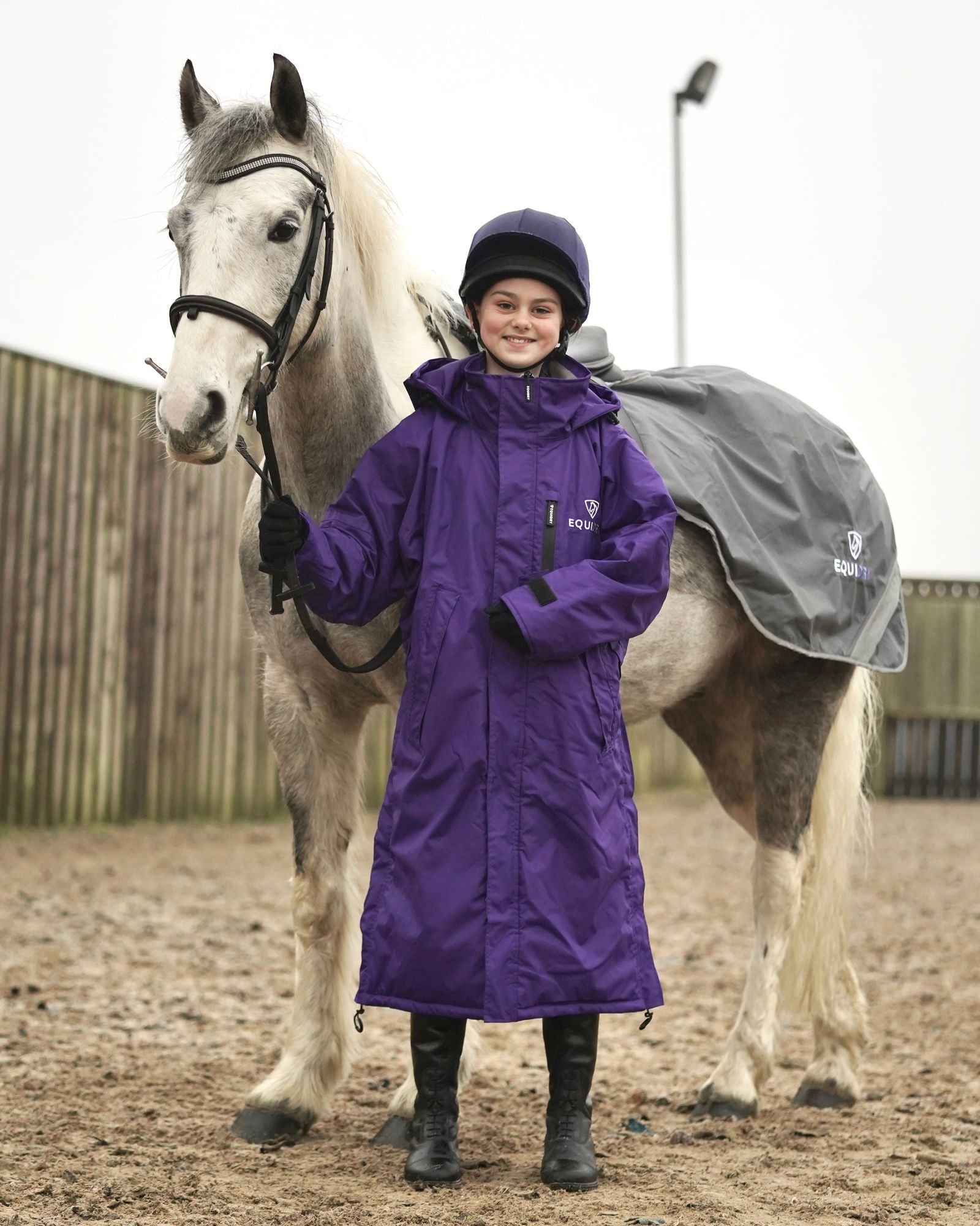 Evolution Children's | Thin Fleece | Stowaway Hood | Purple - EQUIDRY