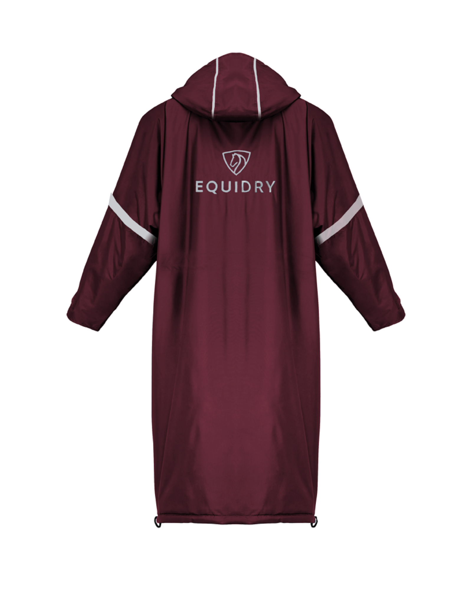 EQUIDRY Children's Plum Waterproof Equestrian Coat Reflective Thin Fleece. Kids Horse Riding Rain Jacket