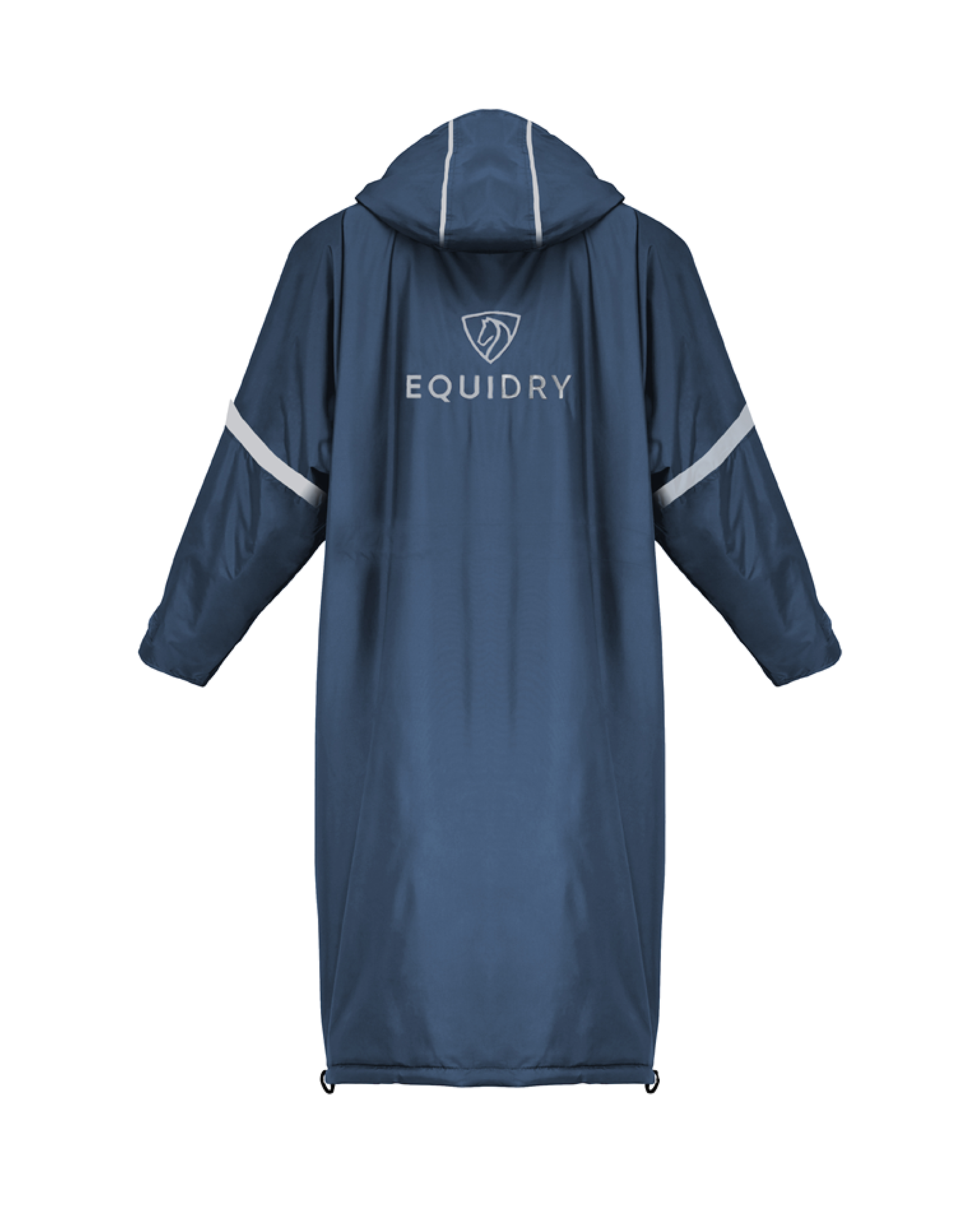 EQUIDRY Children's Equestrian Coat - Steel Blue, Waterproof, Fleece Lined, Reflective, Rain Jacket