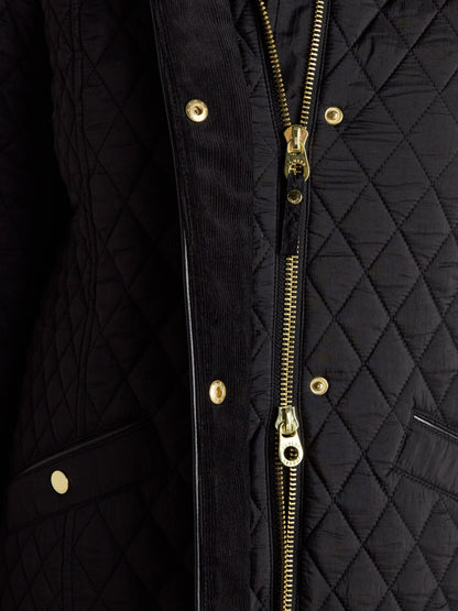 Women's Joules Longline Diamond Quilted Showerproof Coat