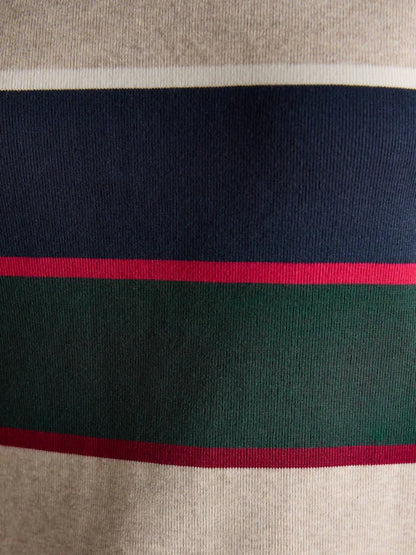 Joules Harbour Harbour Navy & Green Boat Neck 100% Cotton Breton Top