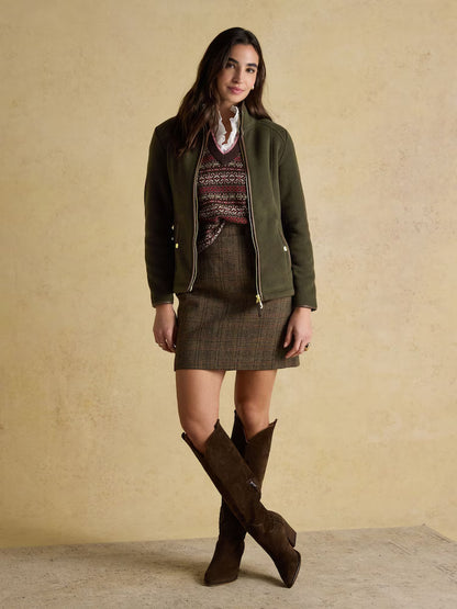 Joules Heritage Green Regular Zip Through Fleece