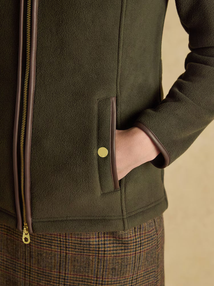 Joules Heritage Green Regular Zip Through Fleece