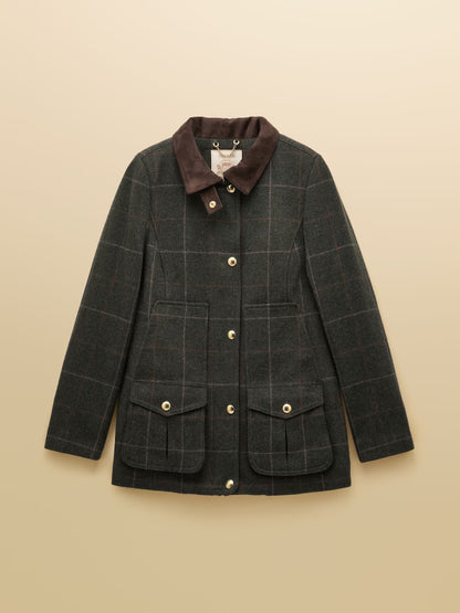 Joules Classic Fieldcoat Green Tweed Coat