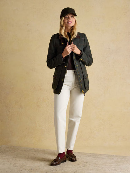 Joules Classic Fieldcoat Green Tweed Coat