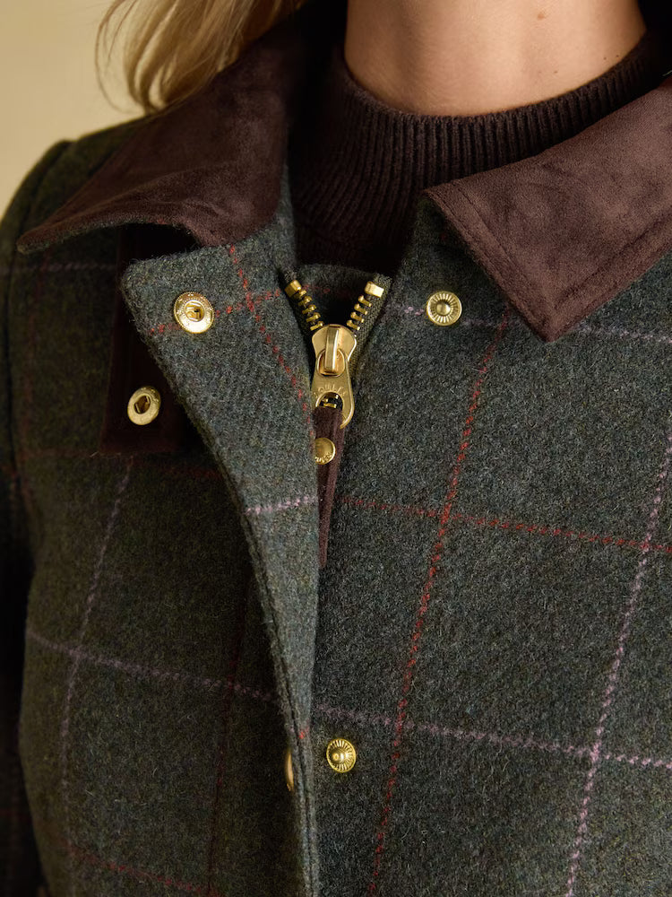 Joules Classic Fieldcoat Green Tweed Coat