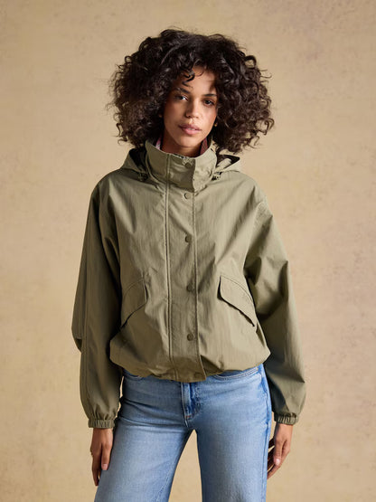 JOULES HOVE Khaki Green Waterproof Windbreaker Jacket | Women's Raincoat