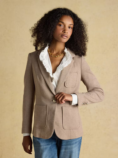 Joules Albury Blazer Tan Brown