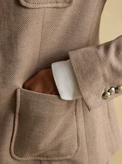 Joules Albury Blazer Tan Brown