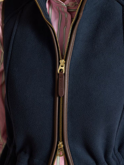 Joules Heritage Navy Blue Longline Fleece Gilet