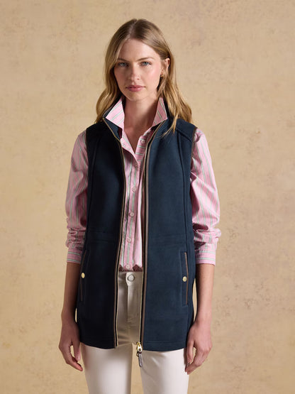 Joules Heritage Navy Blue Longline Fleece Gilet