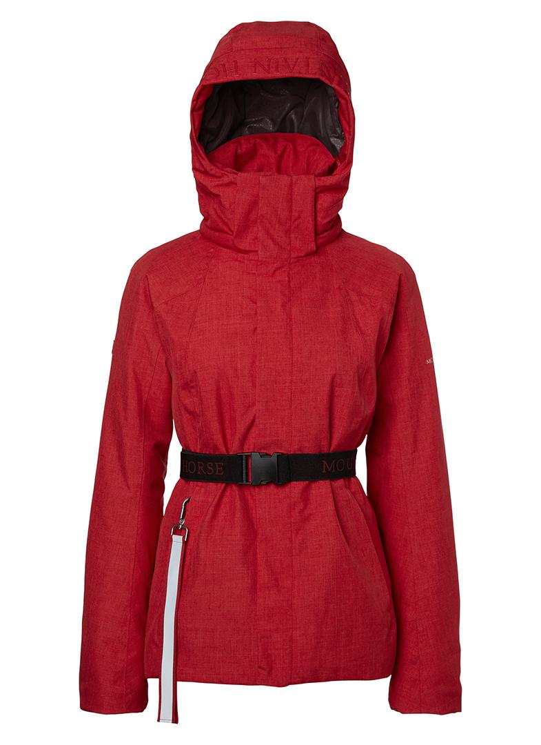 MOUNTAIN HORSE FELICIA Jacket - Red Women's Waterproof Padded Coat with Detachable Hood and Belt