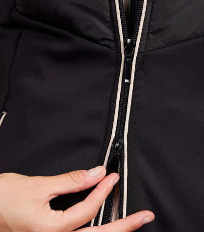 Black quilted women's gilet by Premier Equine - lightweight, water-resistant body warmer
