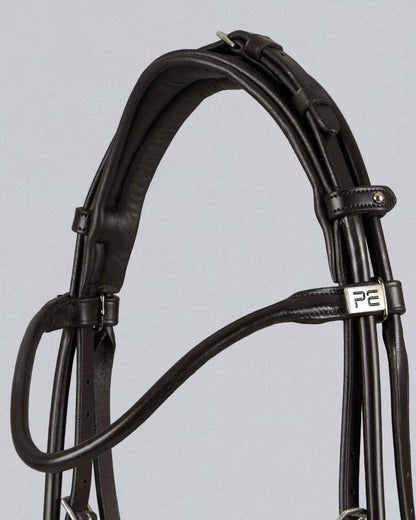 PREMIER EQUINE Rolled Leather Snaffle Bridle Brown - Anatomical Horse Bridle | Equiflair