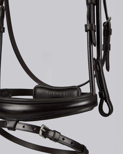 Brown Leather Snaffle Horse Bridle - Premier Equine Finetti Rolled Leather Anatomical Design