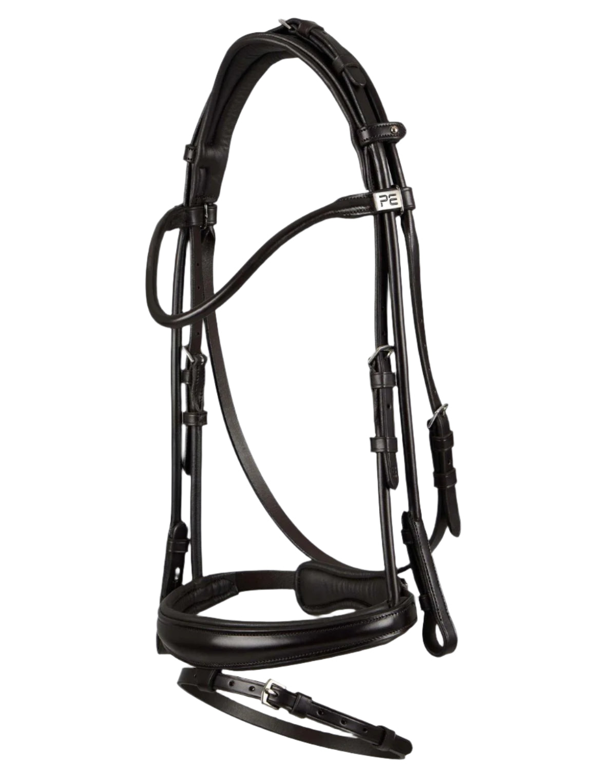 PREMIER EQUINE Finetti Rolled Leather Snaffle Bridle Brown - Italian Leather, Anatomical Bridle, Horse Riding Equipment