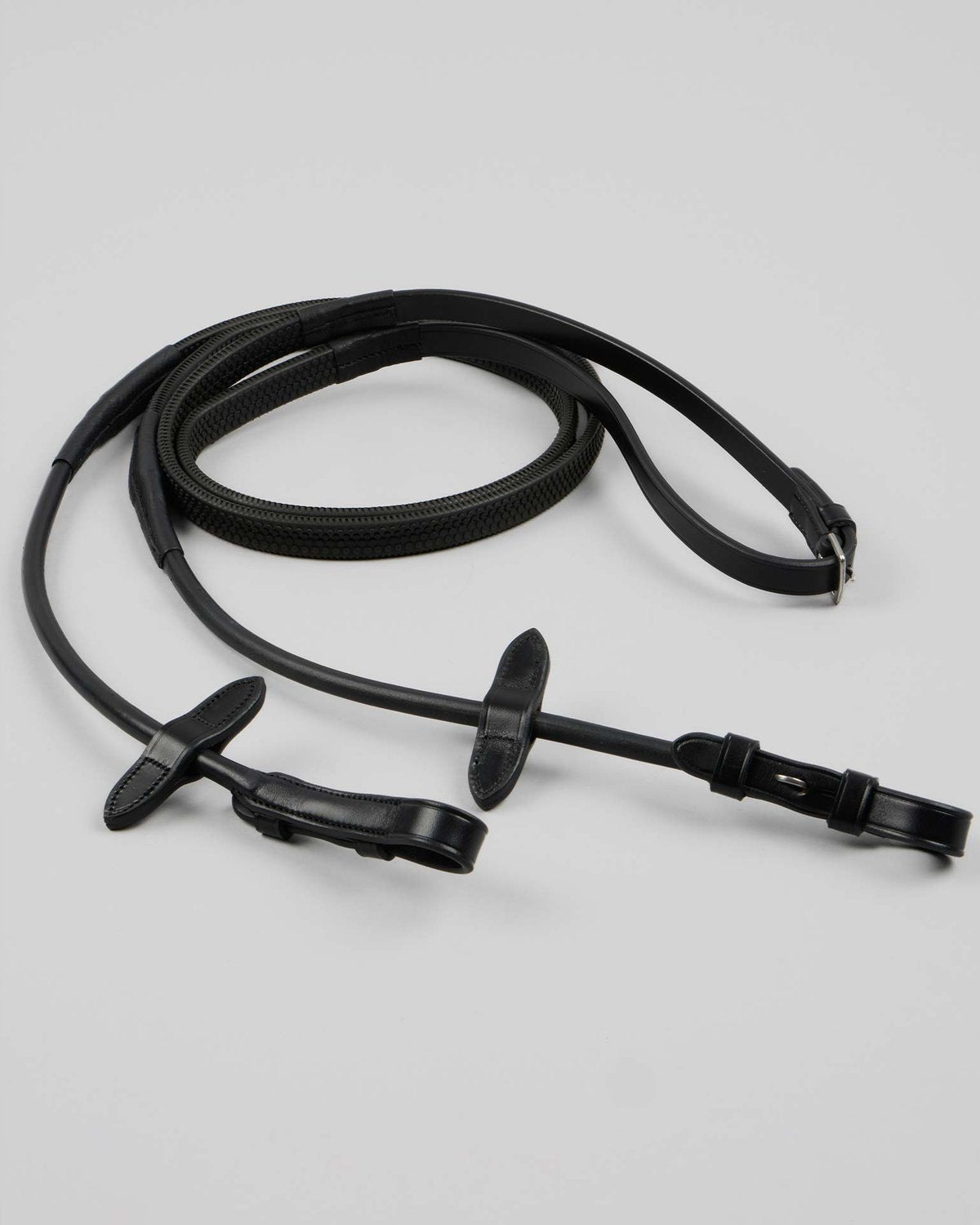 Premier Equine Finetti Rolled Leather Reins Black